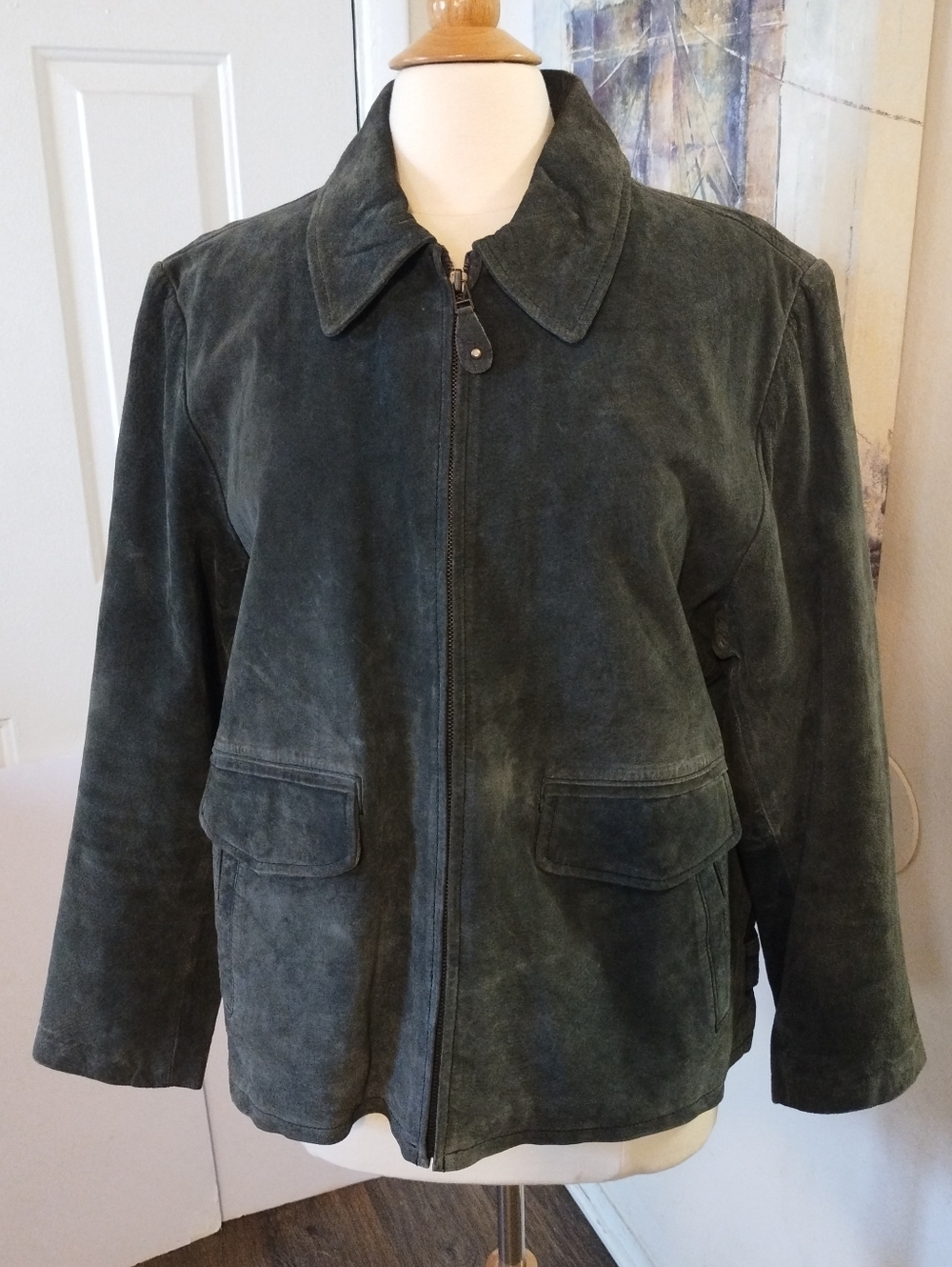 Vintage JLC Adventures On The Wing Americans Classic XL Gray Suede Jacket